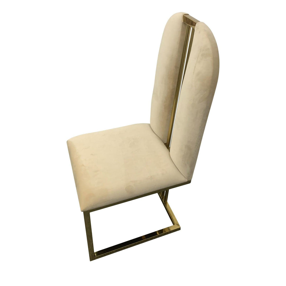 Buy 2X Dining Chair Stainless Gold Frame & Seat Beige Fabric discounted | Products On Sale Australia