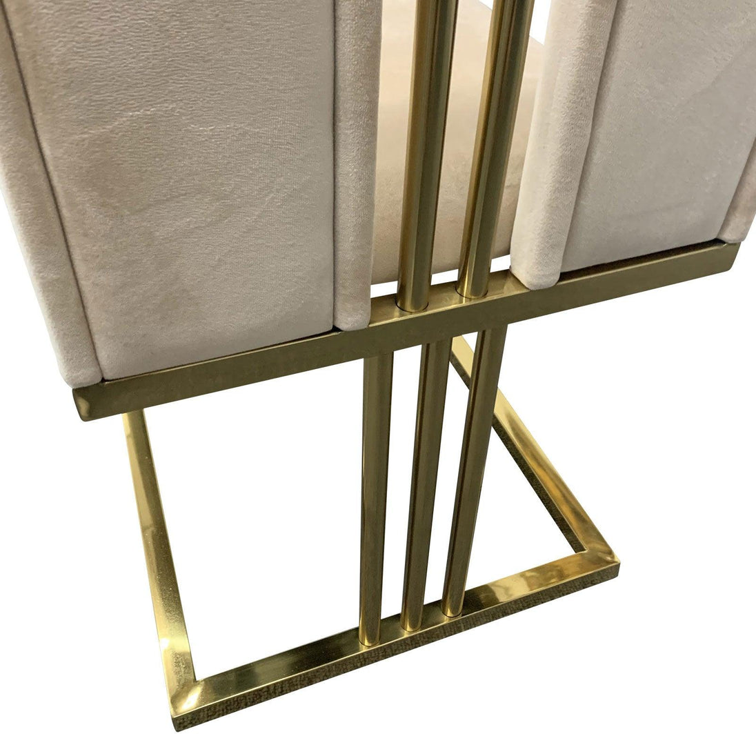 Buy 2X Dining Chair Stainless Gold Frame & Seat Beige Fabric discounted | Products On Sale Australia