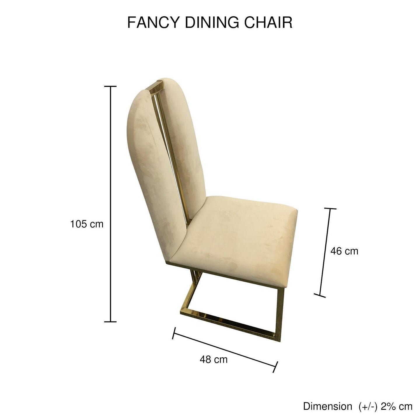 Buy 2X Dining Chair Stainless Gold Frame & Seat Beige Fabric discounted | Products On Sale Australia