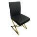 Buy 2X Dining Chair Stainless Gold Frame & Seat Black PU Leather discounted | Products On Sale Australia