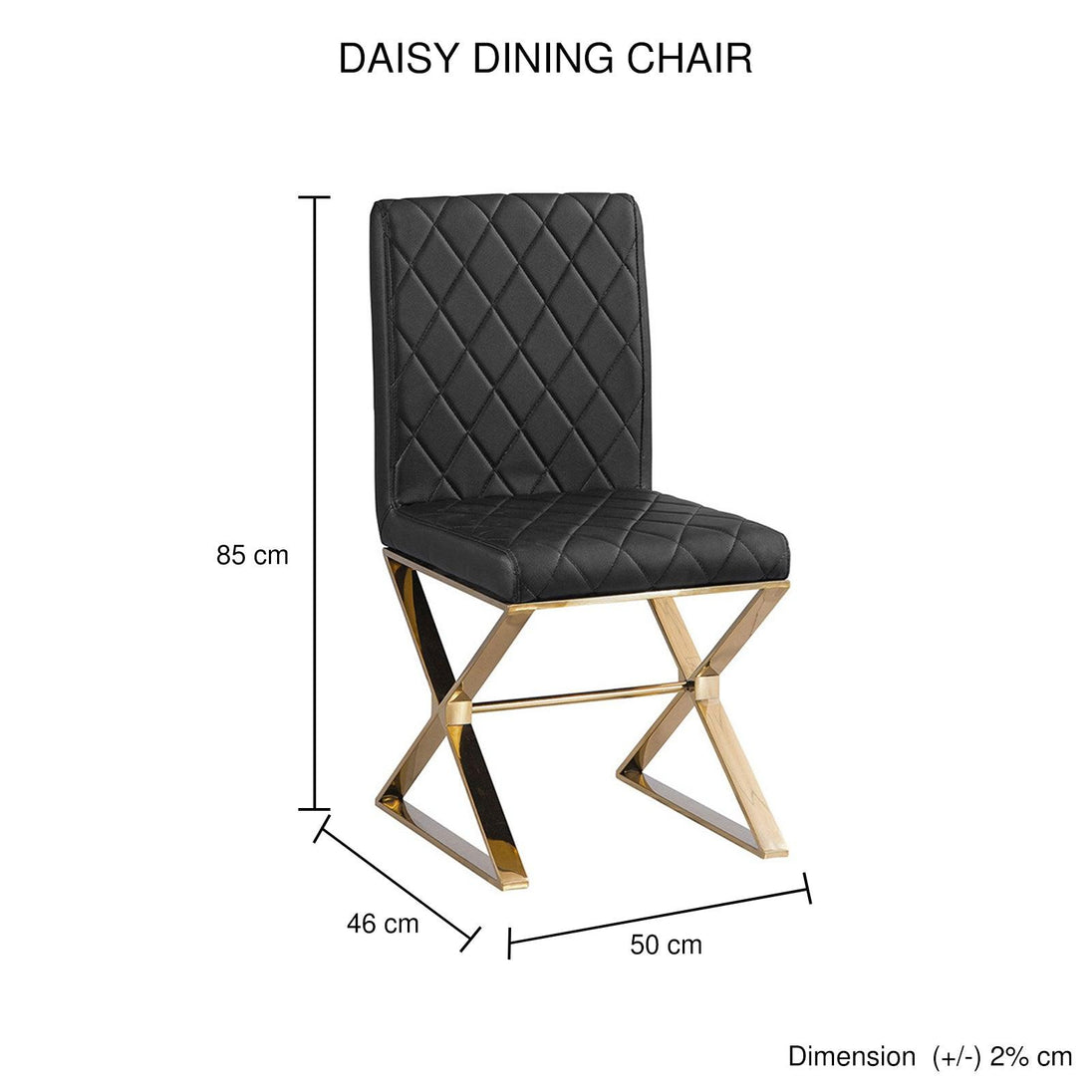 Buy 2X Dining Chair Stainless Gold Frame & Seat Black PU Leather discounted | Products On Sale Australia