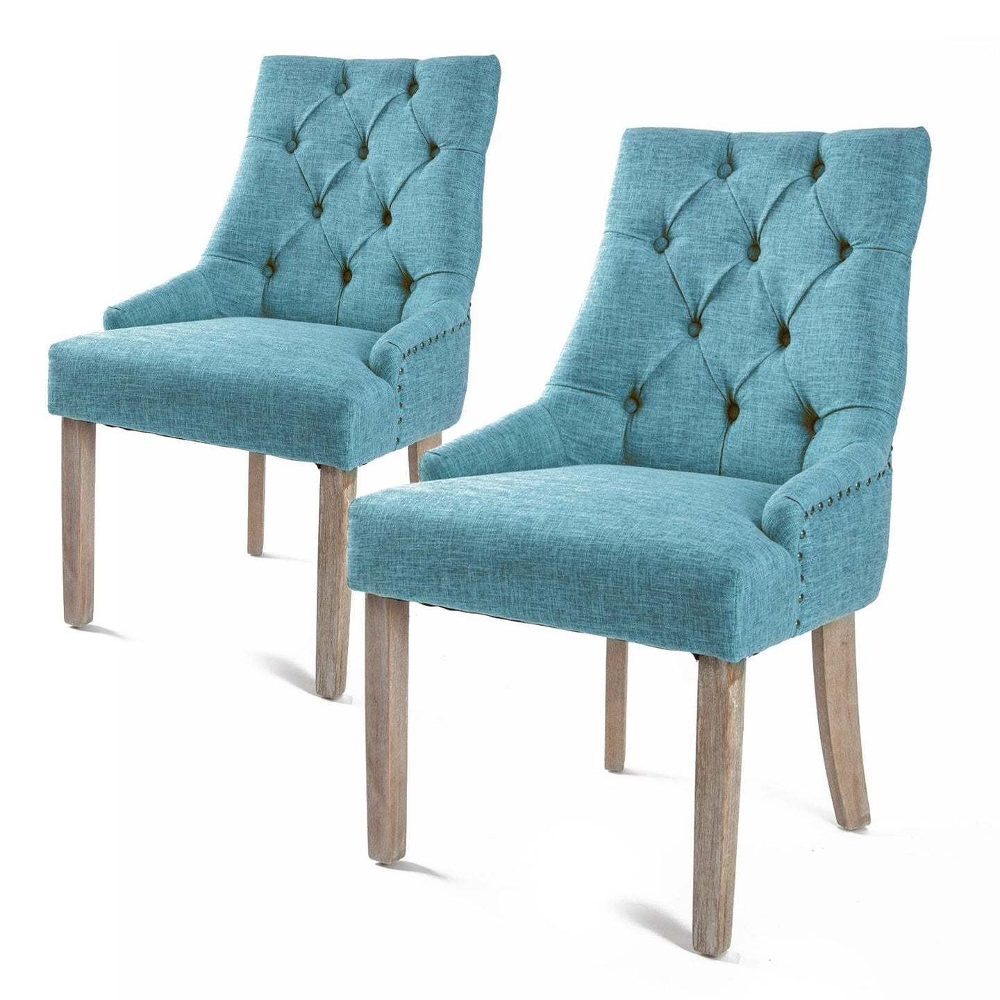 Buy 2X French Provincial Dining Chair Oak Leg AMOUR BLUE discounted | Products On Sale Australia