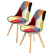 Buy 2X Retro Dining Cafe Chair Padded Seat MULTI COLOUR discounted | Products On Sale Australia