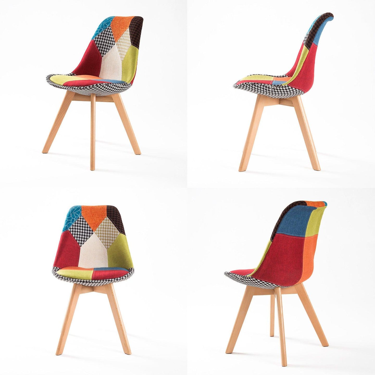 Buy 2X Retro Dining Cafe Chair Padded Seat MULTI COLOUR discounted | Products On Sale Australia