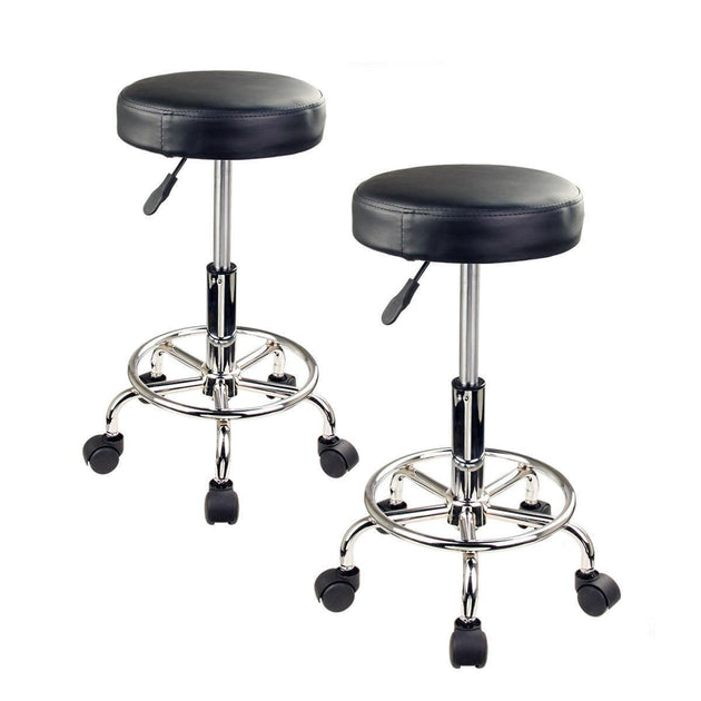 2X Swivel Salon Barber Stool Chair Round Type BLACK Products On Sale Australia | Furniture > Bar Stools & Chairs Category