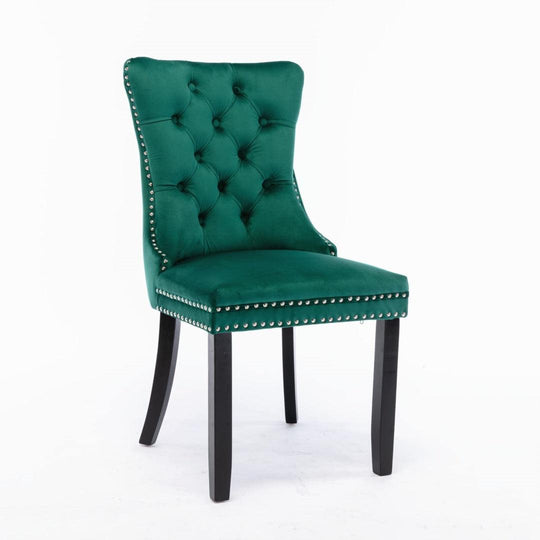 Buy 2x Velvet Dining Chairs- Green discounted | Products On Sale Australia