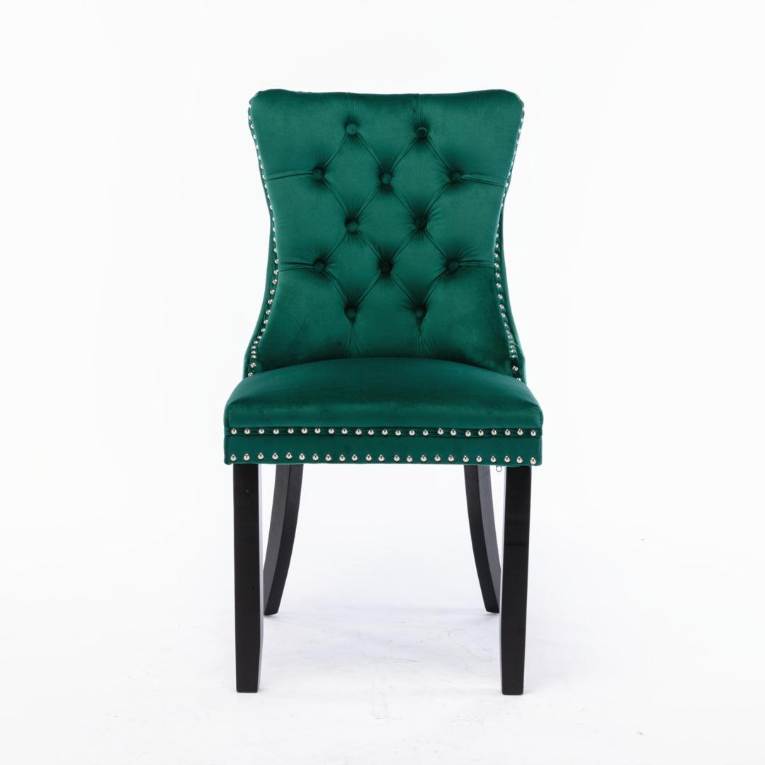 Buy 2x Velvet Dining Chairs- Green discounted | Products On Sale Australia