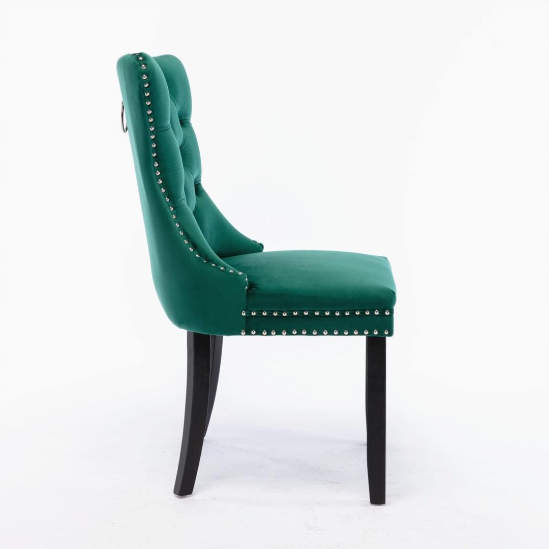 Buy 2x Velvet Dining Chairs- Green discounted | Products On Sale Australia