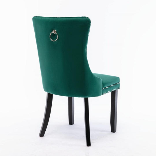 Buy 2x Velvet Dining Chairs- Green discounted | Products On Sale Australia