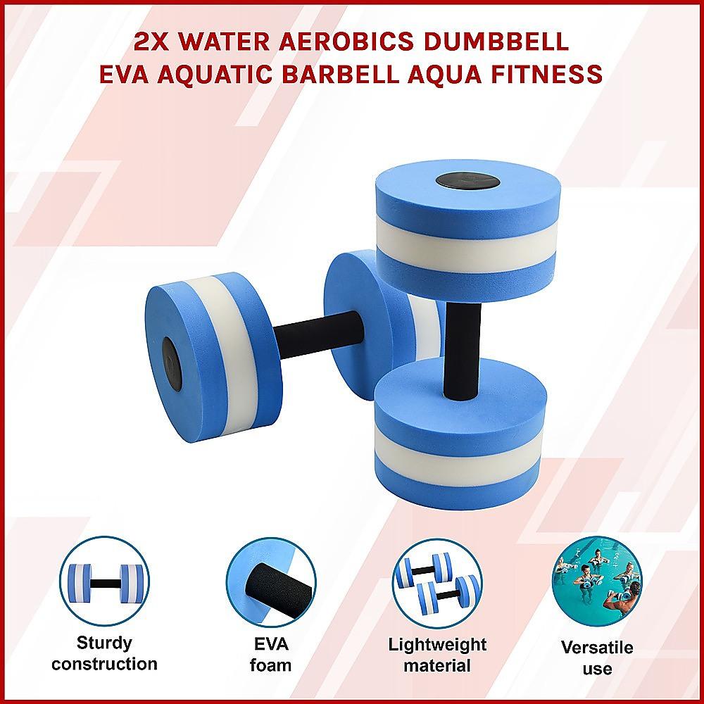 Buy 2x Water Aerobics Dumbbell EVA Aquatic Barbell Aqua Fitness discounted | Products On Sale Australia