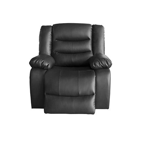 Buy 3+1+1 Seater Recliner Sofa In Faux Leather Lounge Couch in Black discounted | Products On Sale Australia