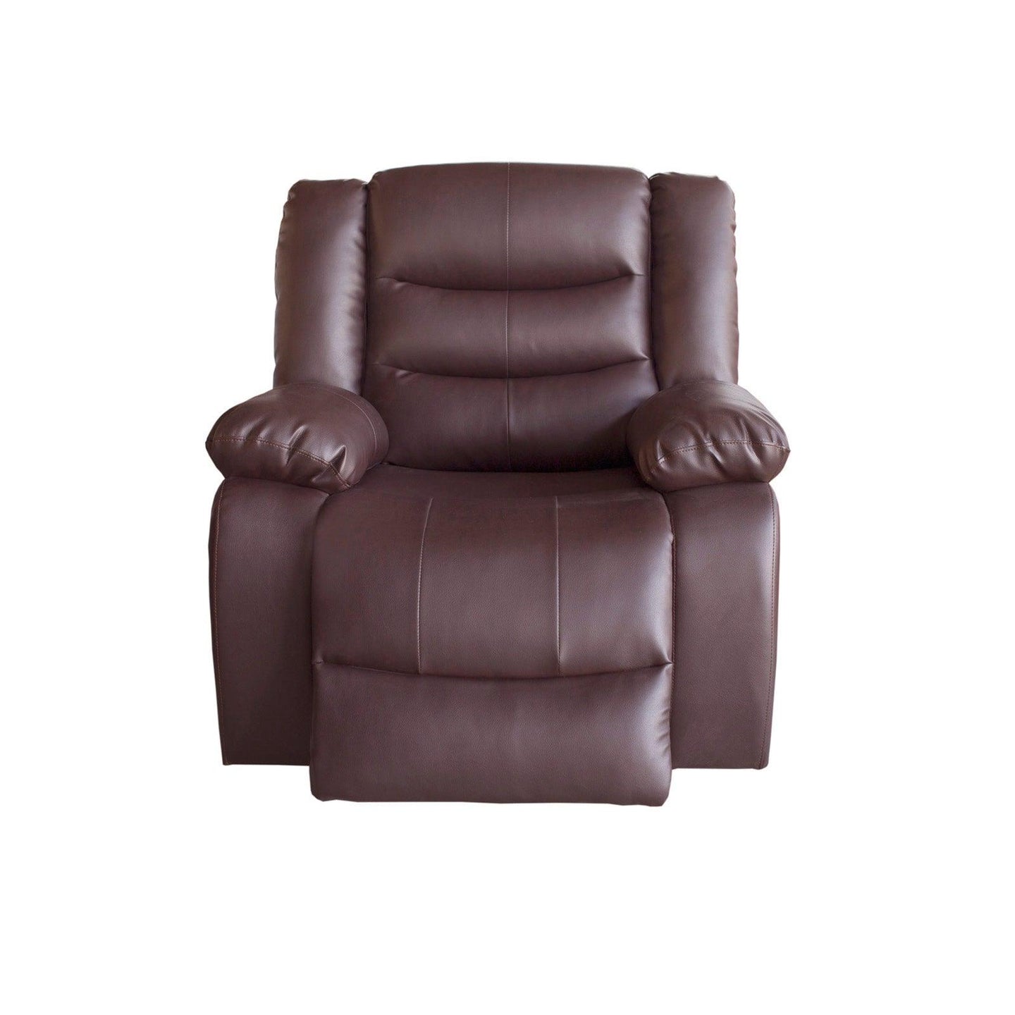 Buy 3+1+1 Seater Recliner Sofa In Faux Leather Lounge Couch in Brown discounted | Products On Sale Australia