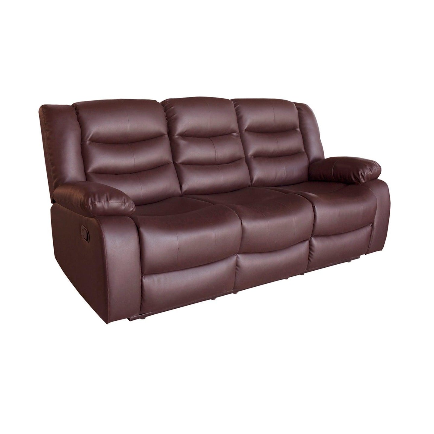 Buy 3+1+1 Seater Recliner Sofa In Faux Leather Lounge Couch in Brown discounted | Products On Sale Australia