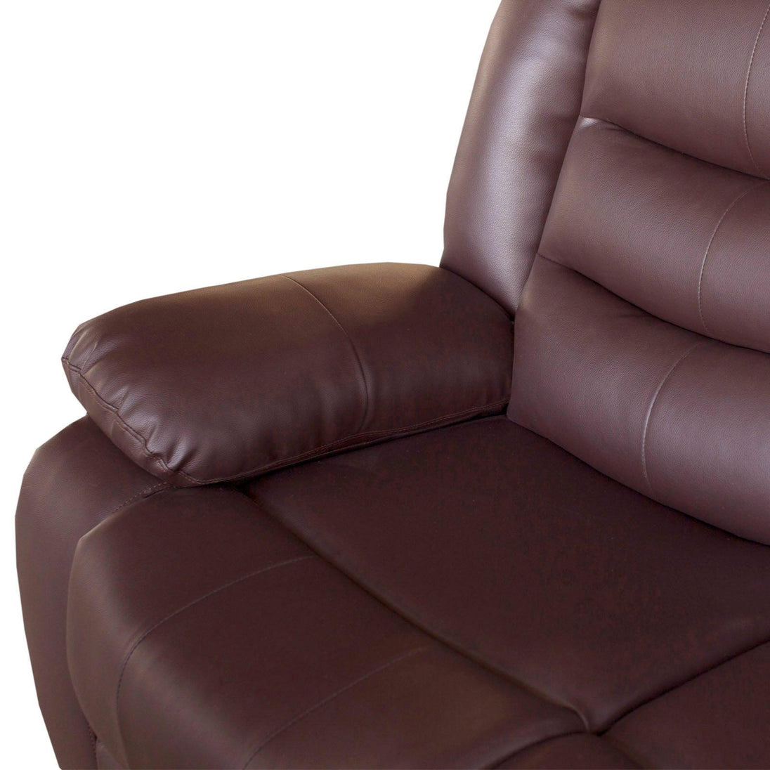 Buy 3+1+1 Seater Recliner Sofa In Faux Leather Lounge Couch in Brown discounted | Products On Sale Australia