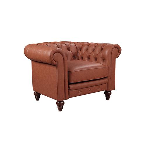 Buy 3+2+1 Seater Brown Sofa Lounge Chesterfireld Style Button Tufted in Faux Leather discounted | Products On Sale Australia