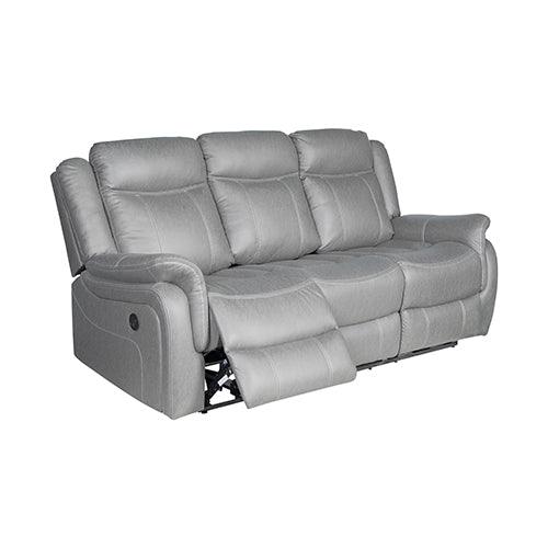 Buy 3-2-1 Seater Finest Grey Fabric Recliner Sofa Sturdy Construction Metal Mechanism discounted | Products On Sale Australia