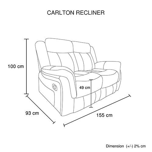 Buy 3-2-1 Seater Finest Grey Fabric Recliner Sofa Sturdy Construction Metal Mechanism discounted | Products On Sale Australia