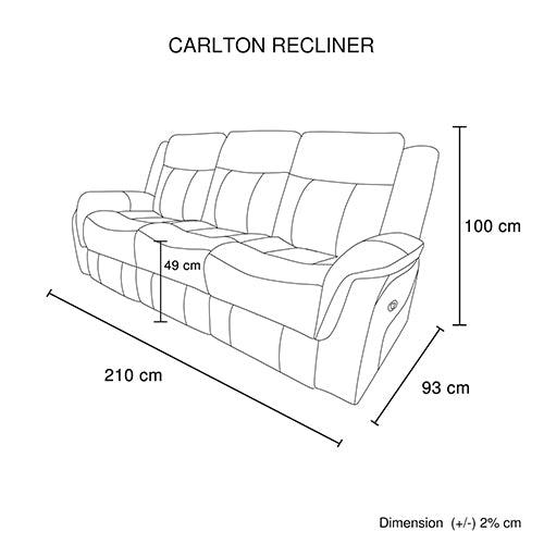 Buy 3-2-1 Seater Finest Grey Fabric Recliner Sofa Sturdy Construction Metal Mechanism discounted | Products On Sale Australia