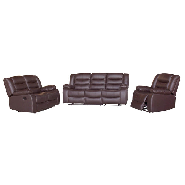 Buy 3+2+1 Seater Recliner Sofa In Faux Leather Lounge Couch in Brown discounted | Products On Sale Australia