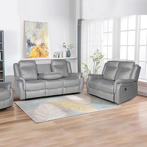 Buy 3-2 Seater Finest Grey Fabric Recliner Sofa Sturdy Construction Metal Mechanism discounted | Products On Sale Australia