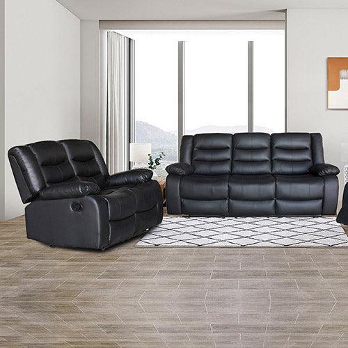 Buy 3+2 Seater Recliner Sofa In Faux Leather Lounge Couch in Black discounted | Products On Sale Australia