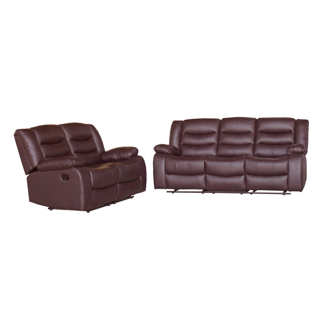 Buy 3+2 Seater Recliner Sofa In Faux Leather Lounge Couch in Brown discounted | Products On Sale Australia