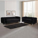 Buy 3+2 Seater Sofa Classic Button Tufted Lounge in Black Velvet Fabric with Metal Legs discounted | Products On Sale Australia