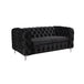 Buy 3+2 Seater Sofa Classic Button Tufted Lounge in Black Velvet Fabric with Metal Legs discounted | Products On Sale Australia