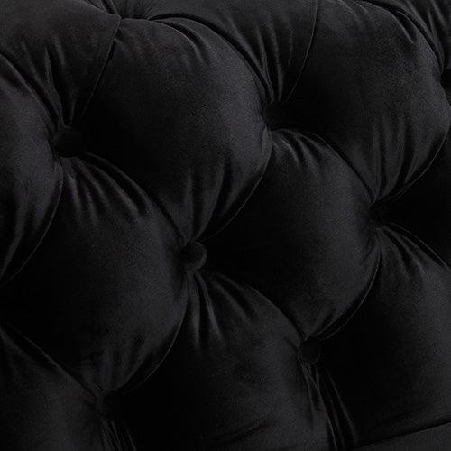 Buy 3+2 Seater Sofa Classic Button Tufted Lounge in Black Velvet Fabric with Metal Legs discounted | Products On Sale Australia