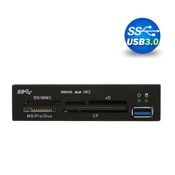 Buy 3.5" USB 3.0 All in One Internal Card Reader Full Long Metal with Front USB Black discounted | Products On Sale Australia