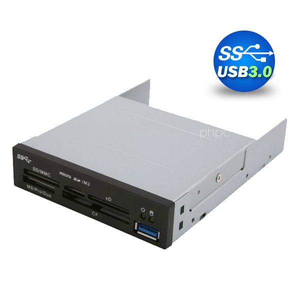 Buy 3.5" USB 3.0 All in One Internal Card Reader Full Long Metal with Front USB Black discounted | Products On Sale Australia