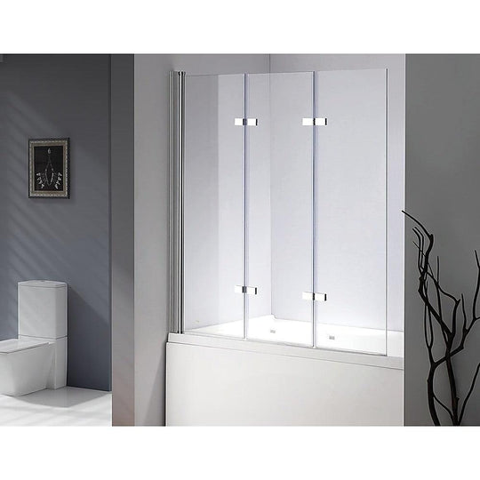 Buy 3 Fold Chrome Folding Bath Shower Screen Door Panel 1300mm x 1400mm discounted | Products On Sale Australia