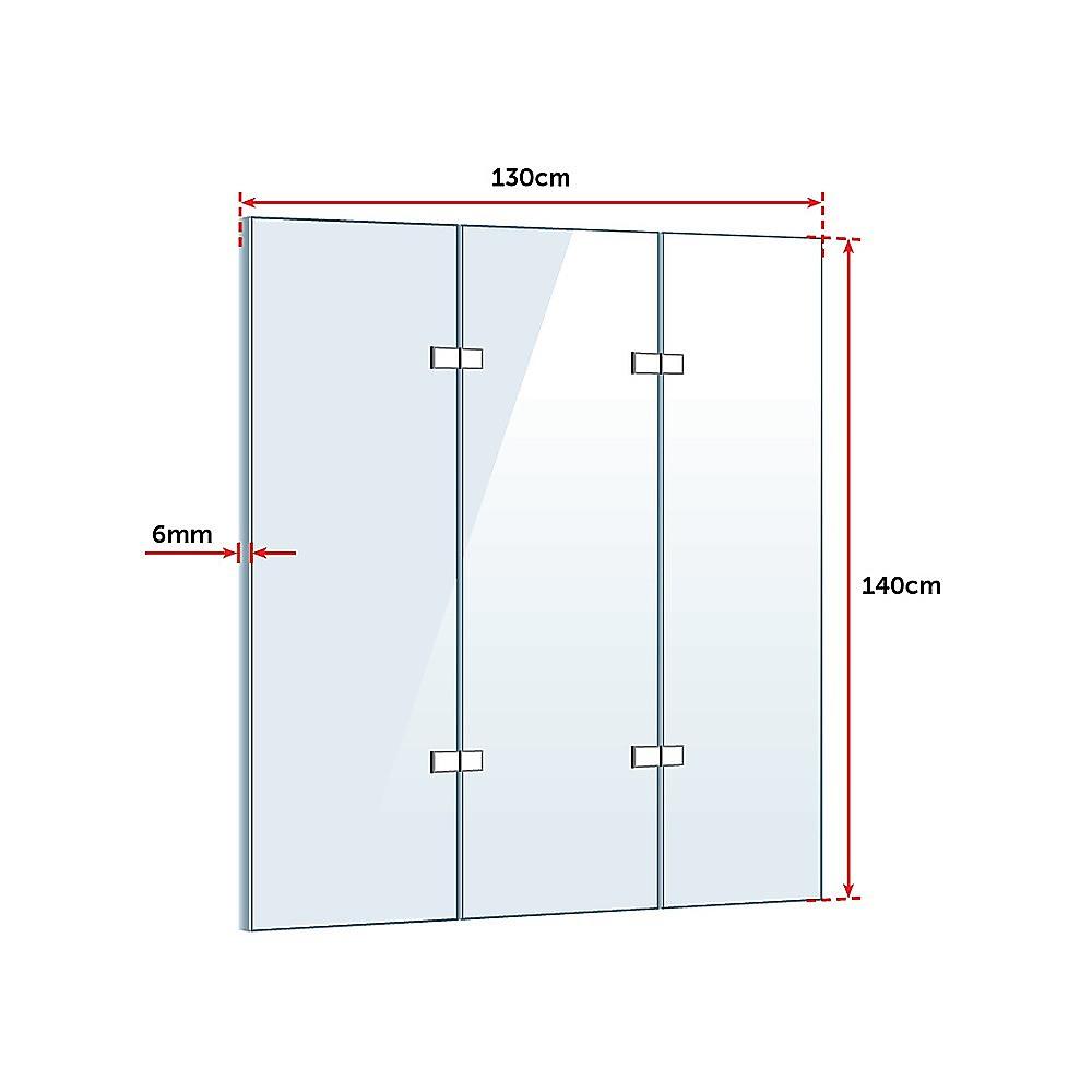 Buy 3 Fold Chrome Folding Bath Shower Screen Door Panel 1300mm x 1400mm discounted | Products On Sale Australia