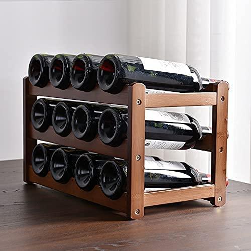 Buy 3-layer Bamboo Wine Storage Rack (12 bottles) discounted | Products On Sale Australia