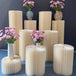 Buy 3 PCS Carboard Round Plinth Cylinder Pedestal Wedding Flower Display Stand discounted | Products On Sale Australia