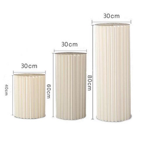 Buy 3 PCS Carboard Round Plinth Cylinder Pedestal Wedding Flower Display Stand discounted | Products On Sale Australia