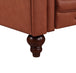 Buy 3 Seater Brown Sofa Lounge Chesterfireld Style Button Tufted in Faux Leather discounted | Products On Sale Australia