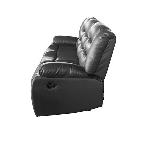 Buy 3 Seater Recliner Sofa In Faux Leather Lounge Couch in Black discounted | Products On Sale Australia