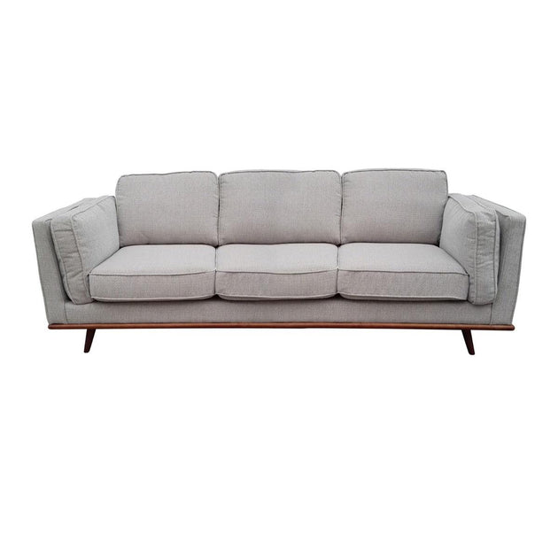 Buy 3 Seater Sofa Beige Fabric Modern Lounge Set for Living Room Couch with Wooden Frame discounted | Products On Sale Australia