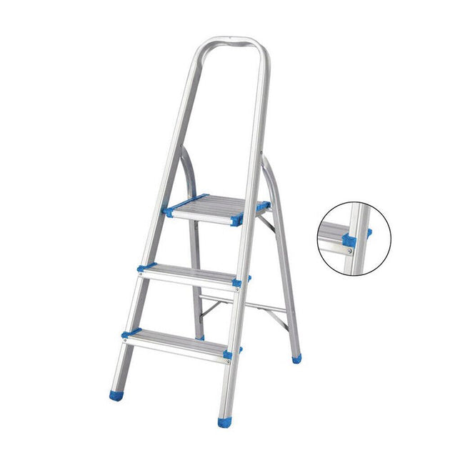 Buy 3-Step Ladder Multi Purpose Foldable Folding Aluminium Home Office Shop discounted | Products On Sale Australia