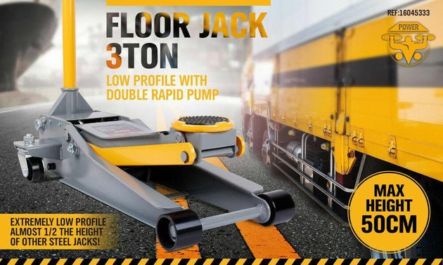 Buy 3-Ton Super Low Profile Hydraulic Floor Jack Car Trolley Quick Lift Dual Pump discounted | Products On Sale Australia