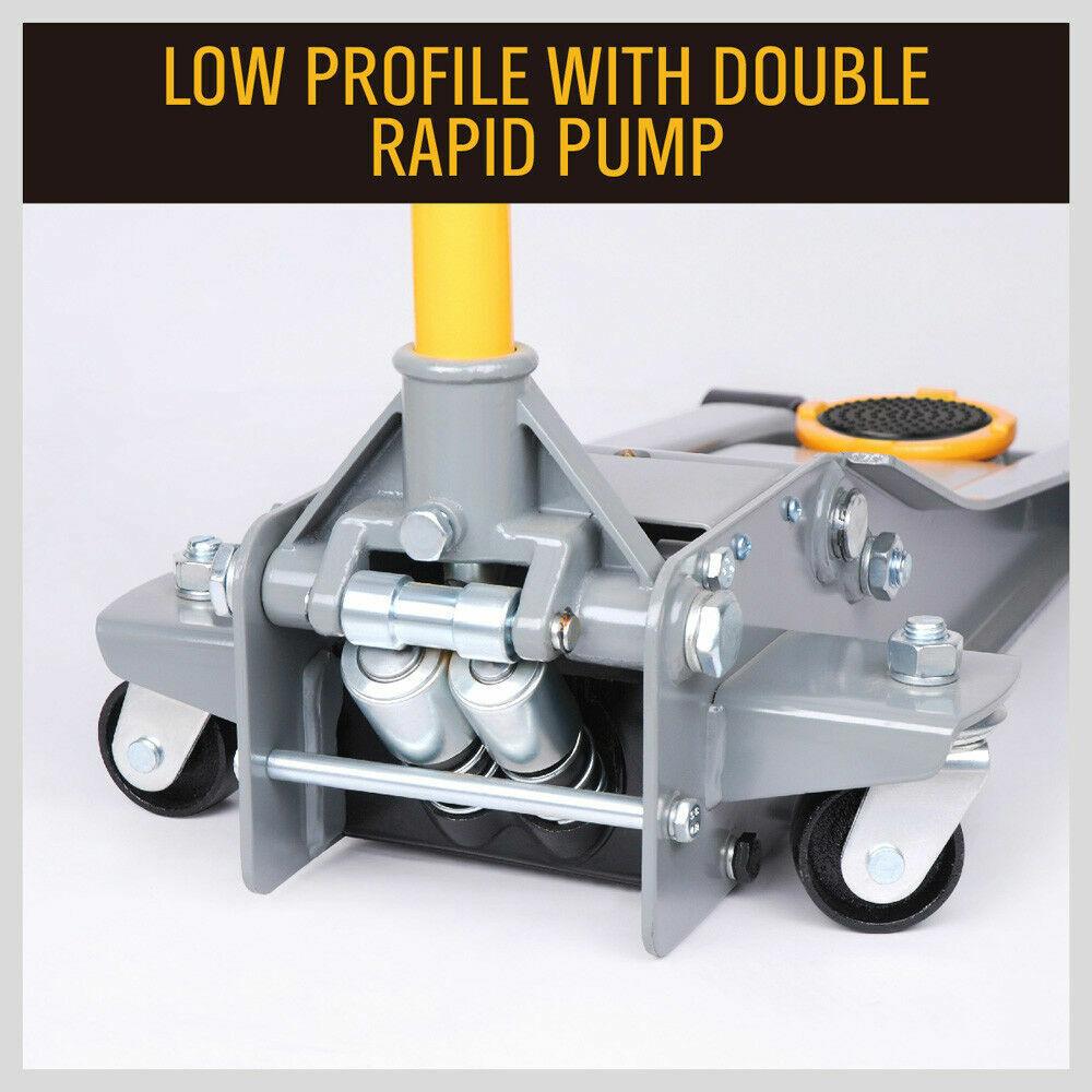 Buy 3-Ton Super Low Profile Hydraulic Floor Jack Car Trolley Quick Lift Dual Pump discounted | Products On Sale Australia