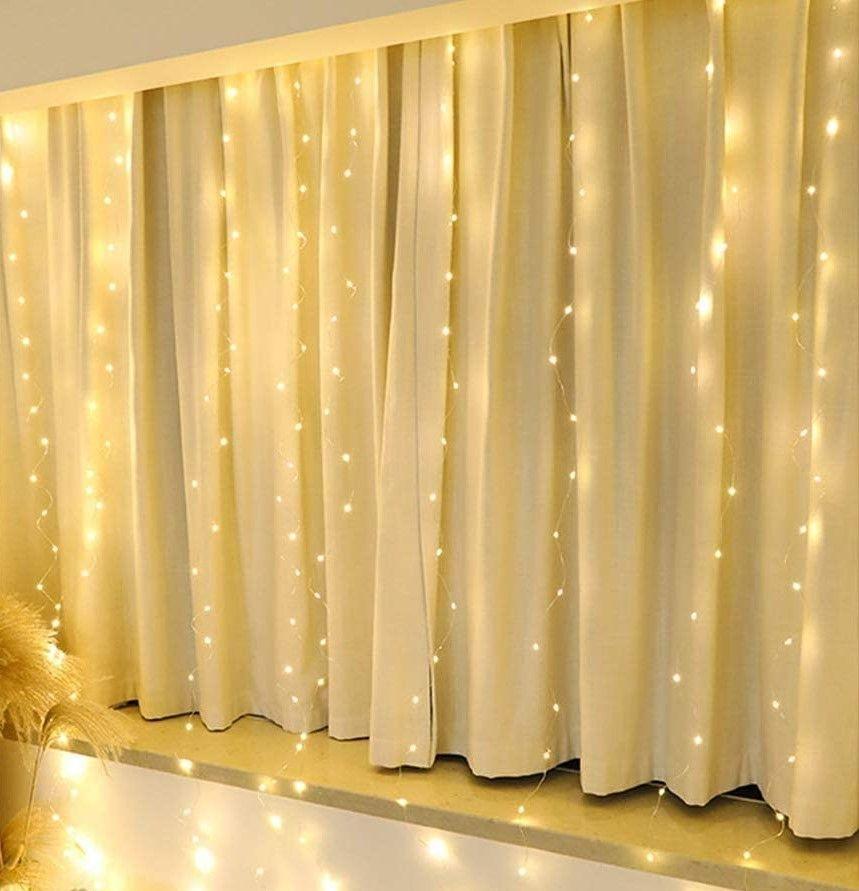 Buy 300 LEDs Window Curtain Fairy Lights 8 Modes and Remote Control for Bedroom (Warm White, 300 x 300cm) discounted | Products On Sale Australia