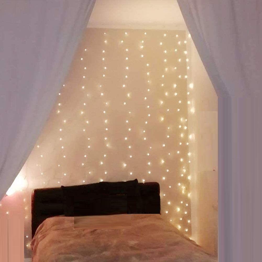 Buy 300 LEDs Window Curtain Fairy Lights 8 Modes and Remote Control for Bedroom (Warm White, 300 x 300cm) discounted | Products On Sale Australia