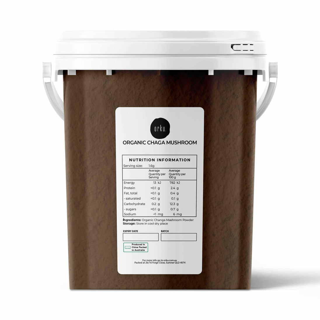 Buy 300g Organic Chaga Mushroom Powder Tub Bucket - Supplement Inonotus Obliquus discounted | Products On Sale Australia