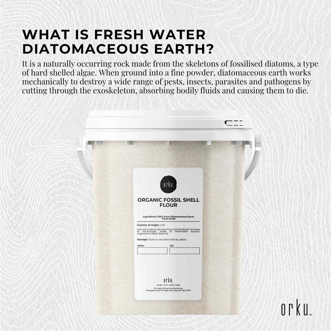 Buy 300g Organic Fine Diatomaceous Earth Tub - Food Grade Fossil Shell Flour Powder discounted | Products On Sale Australia