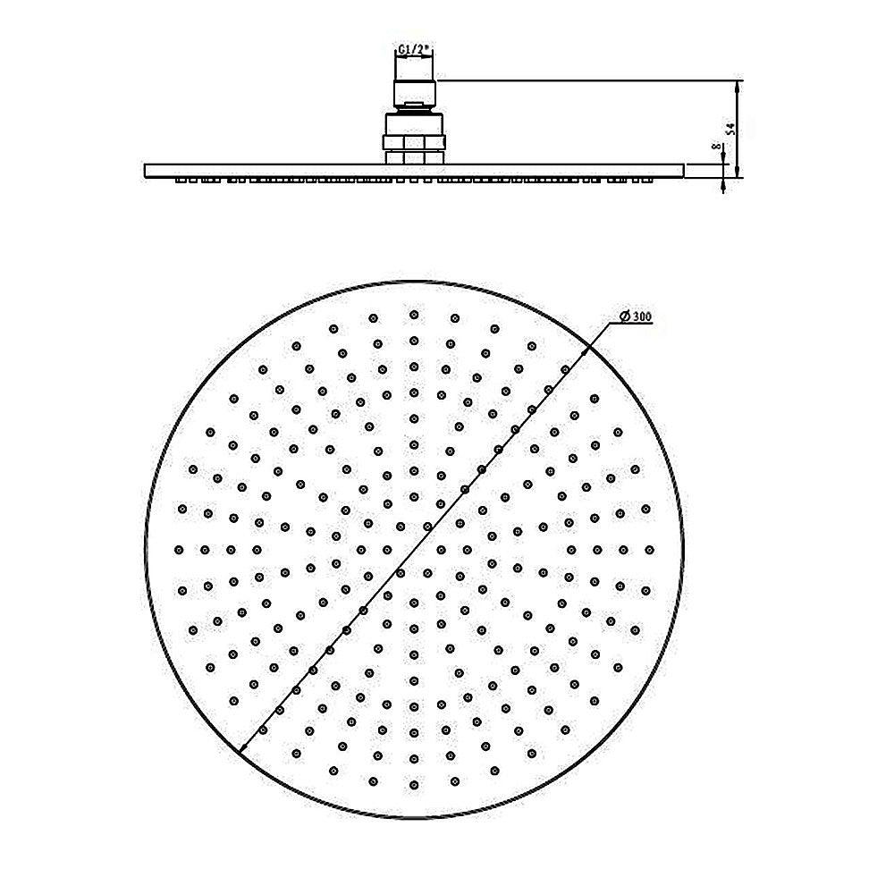 Buy 300mm Brass Shower Head Round Chrome Showerhead discounted | Products On Sale Australia