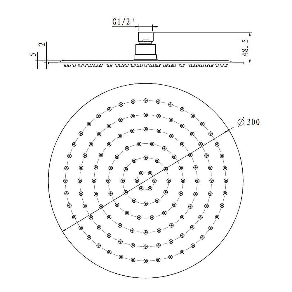 Buy 300mm Shower Head Round 304SS Chrome Showerhead discounted | Products On Sale Australia