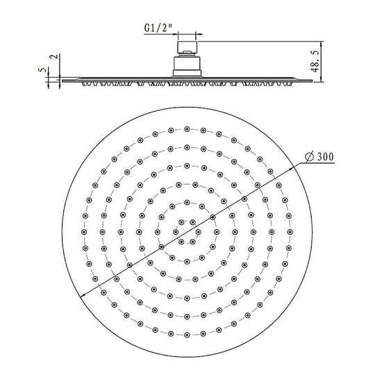 Buy 300mm Shower Head Round 304SS Chrome Showerhead discounted | Products On Sale Australia