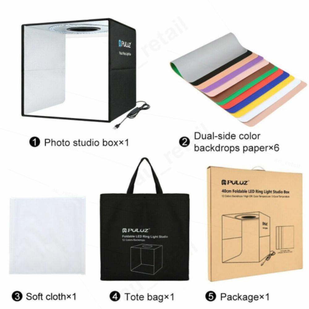 Buy 30CM Portable Photo Studio LED Light Tent Bar Cube Soft Box Room Photography discounted | Products On Sale Australia